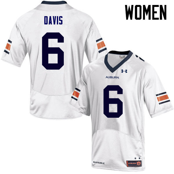 Women's Auburn Tigers #6 Carlton Davis White College Stitched Football Jersey